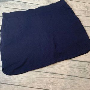 Croft & Barrow Women’s Skort Solid Blue Mid Rise Size L Skirt Shorts Mini Cotton